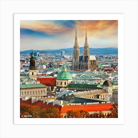 Vienna Skyline Art Print