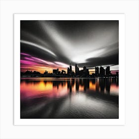 Cityscape At Night 13 Art Print