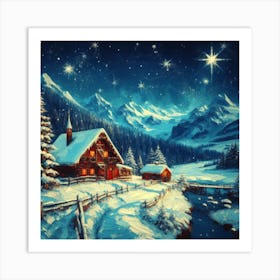 Christmas In The Mountains Art Print