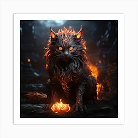 Flaming Cat Art Print