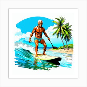 Mandela Surfing Art Print