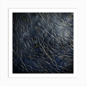 Closeup Of Blue Leather Art Print