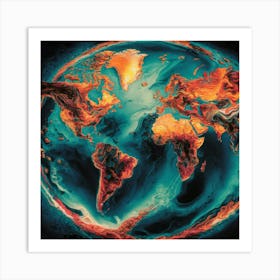 World Map 9 Art Print