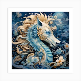 Blue Horse 1 Art Print