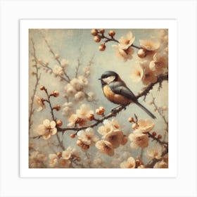 Bird In Blossom Art Print Art Print