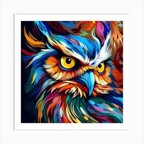 Colorful Owl Painting 6 Art Print