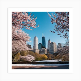 Cherry Blossoms In The Park Art Print