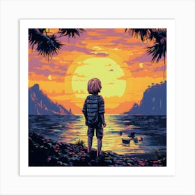 Sunset Boy Art Print