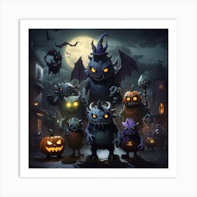 Halloween Monsters Art Print