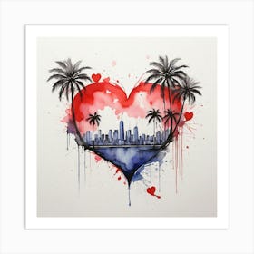 Heart Of Miami Art Print