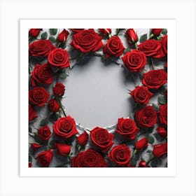 Red Roses In A Circle Art Print