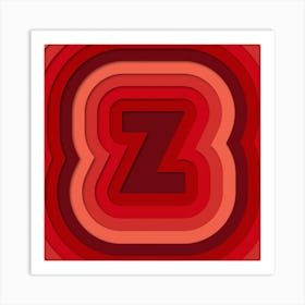 Z Paper Alphabet  Art Print