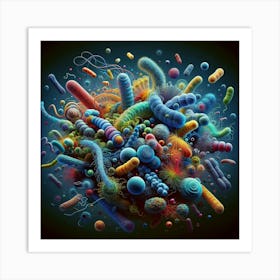 Bacteria - 3d Illustration Art Print