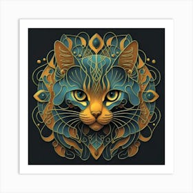 Cat In A Circle 1 Art Print