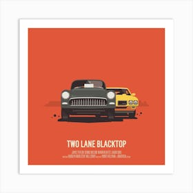 Two Lane Blacktop Square Art Print