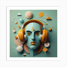 Abstract Music Head Art Print