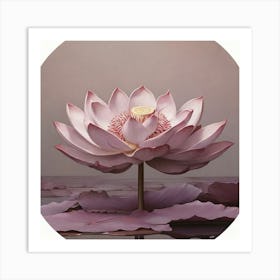 Aesthetic style, Large mauve lotus flower Art Print