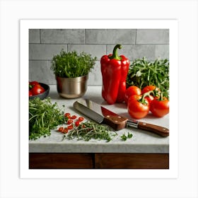 Fresh Vegetables On A Counter Art Print