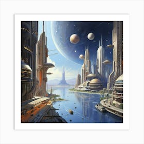 Futuristic City 6 Art Print