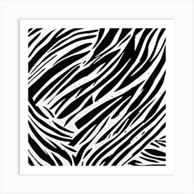 Zebra stipes Linocut painting Art Print