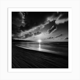 Black And White Sunset 2 Art Print