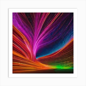 Colorful Light Trail Art Print