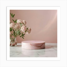 Pink Marble Cake 1 Art Print