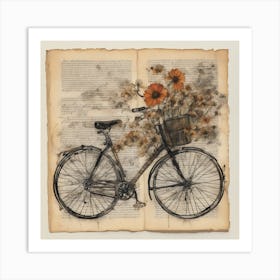 'Bicycle With Flowers' Art Print