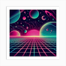 Retro Futuristic Elements,Retro Futuristic Background,Retro Futuristic Templates (11) Art Print