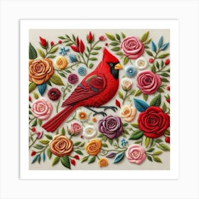 Cardinal Rose Art Print