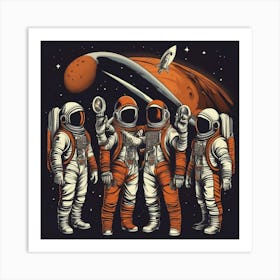 Astronauts In Space 1 Art Print