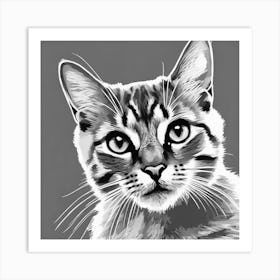 Tabby Cat Painting Art Print