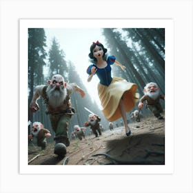 Snow White And The Seven Dwarfs 4 Art Print