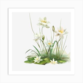 Springtime-Duck-Pond-Clipart.2 Art Print