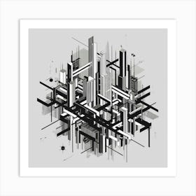 Black and White Abstract Art 49 Art Print