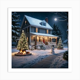 House At Night Art Print