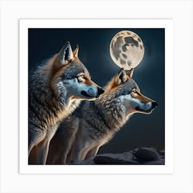 Moonlight Wolf Art Print