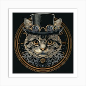 Steampunk Cat 28 Art Print