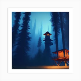 Cabin In The Woods Art Print