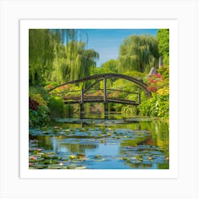 Vintage Blooms Claude Monet Garden In Full Splendor (4) Art Print