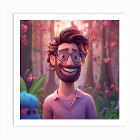 Man In A Forest Art Print