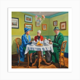 David Hockney Style. British Tea Room Series 3 Art Print