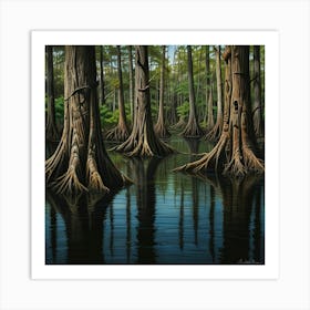 Cypress Trees Art Print