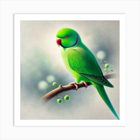 Parrot On A Branch 9 Art Print