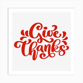 Give Thanks Lettering Art Print