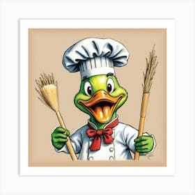 Chef Duck 8 Art Print