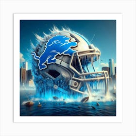 Detroit Lions Helmet Art Print