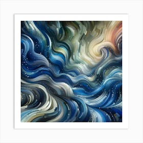 Abstract Wave Painting 3 Art Print