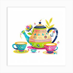 Teapots And Teacups Art Print