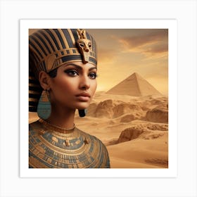 Ancient Egyptian Landscape With One Woman F 2 Art Print